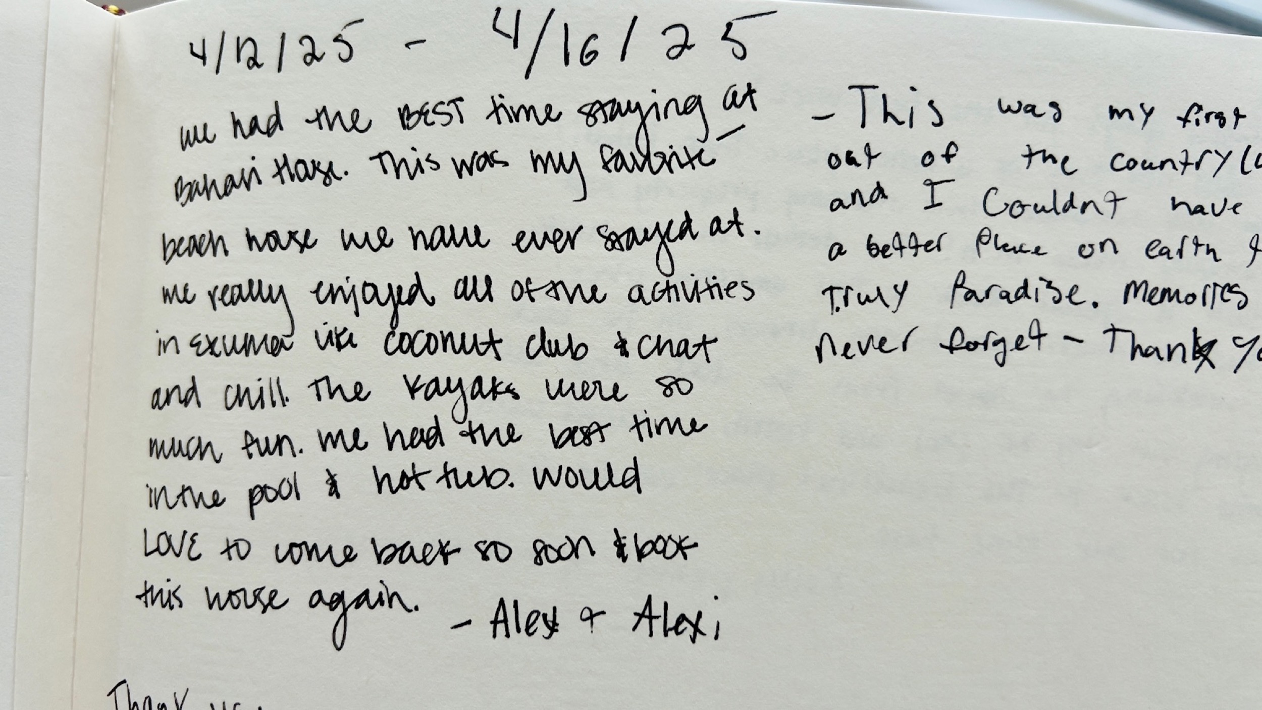 Bahari House Guestbook Review 6