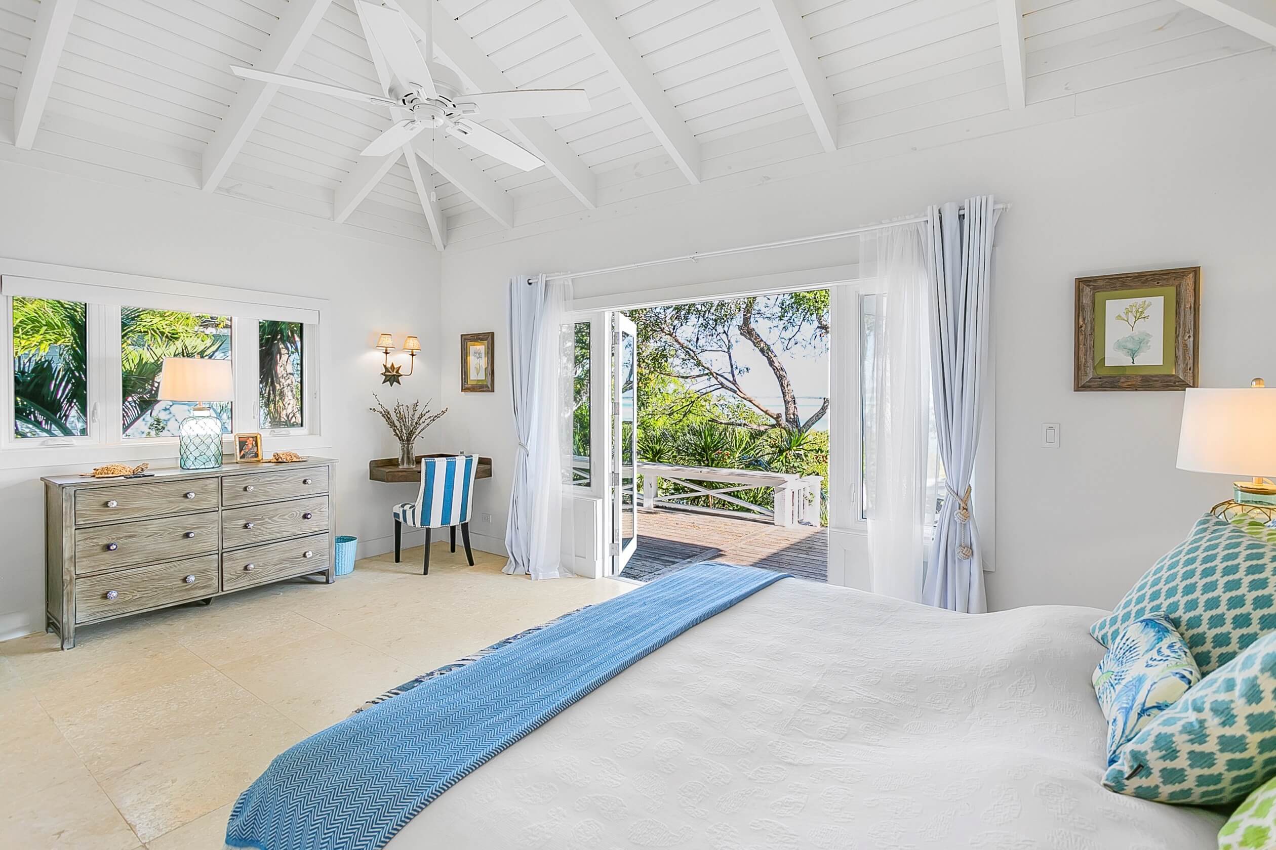Double bedroom Patio door Bahari house Great Exuma Bahamas