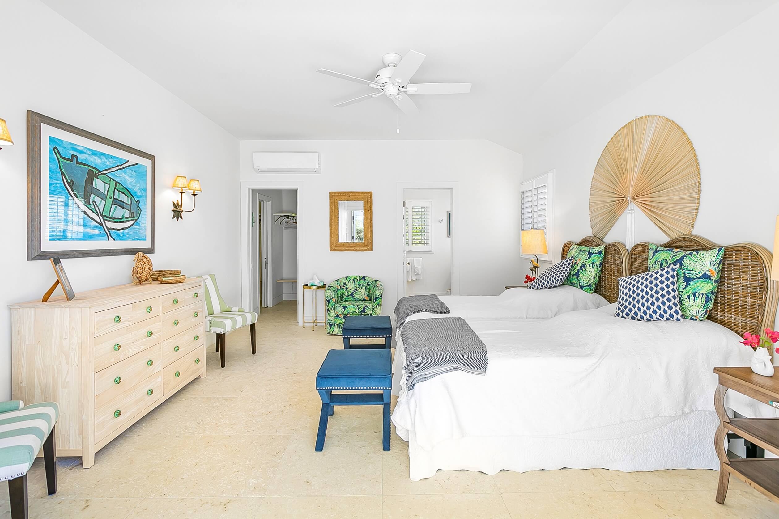 Double bedroom suite profile Bahari house Great Exuma Bahamas